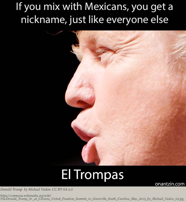 Meme Donald Trump -- You mix with Mexicans, you get a nickname, just like everyone else: El Trompas